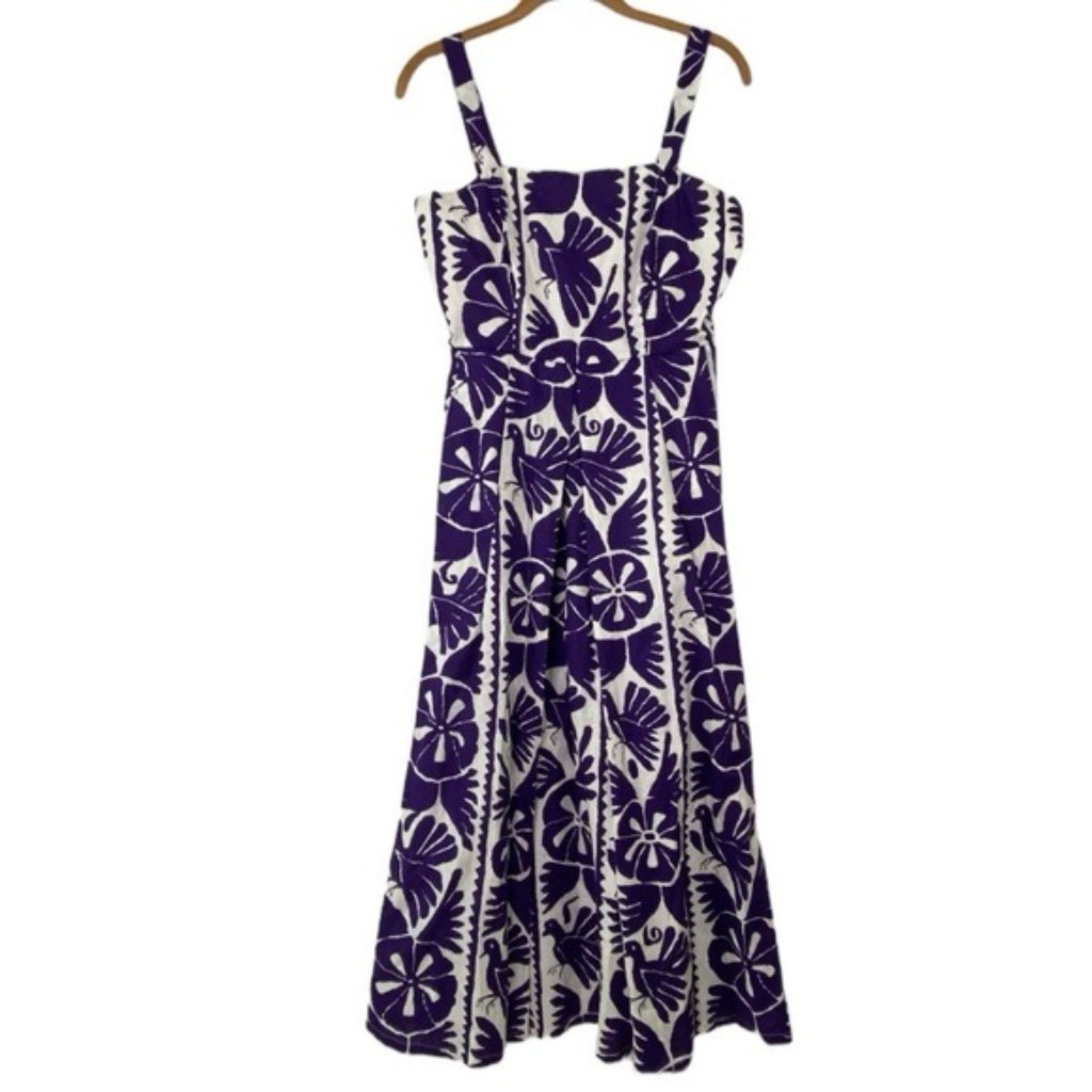 Corey Lynn Calter Anthropologie Bohemian Island Pleated Purple Maxi Dress. Sz S
